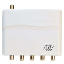 Versterker voor ontvangsttechniek Huisversterkers Astro VHF/UHF-versterker, 1-in, 5-uit, retourgeschikt, met f-aansl. 214053